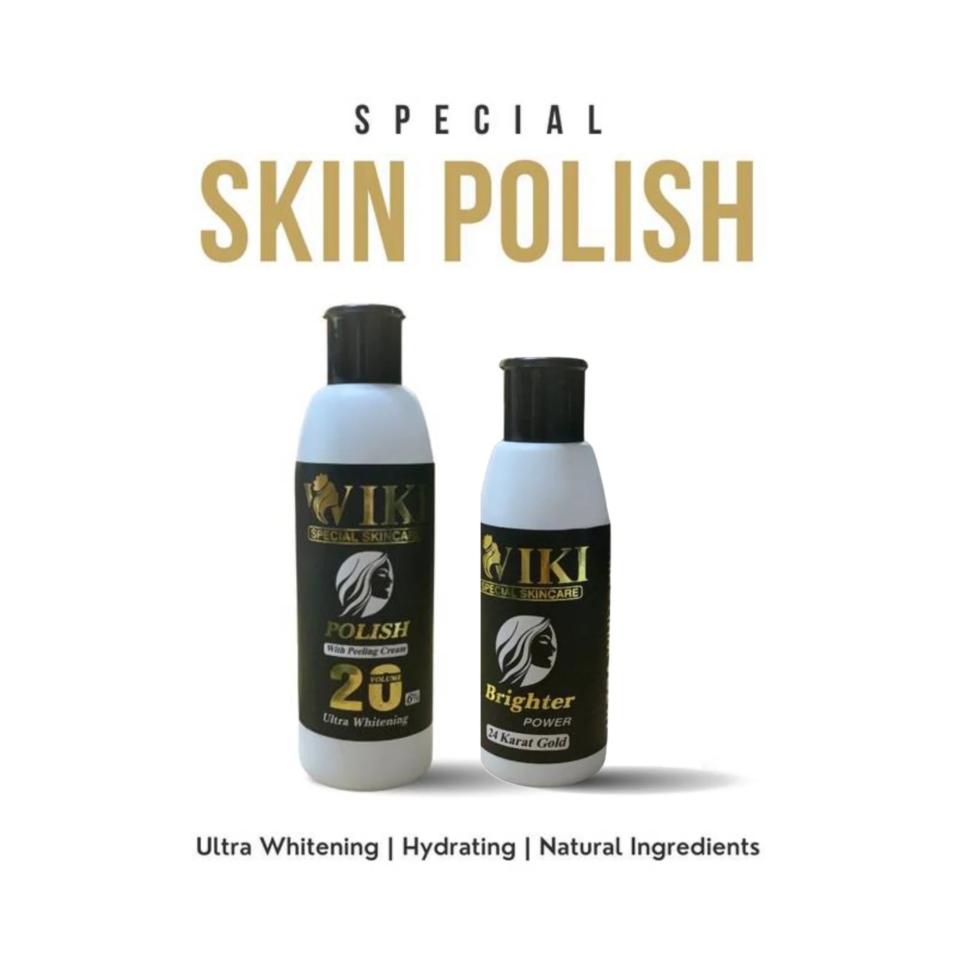 VIKI Special Skincare Brighter Power 24K Gold & Polish Peeling Cream – Ultra Whitening Set (Black)